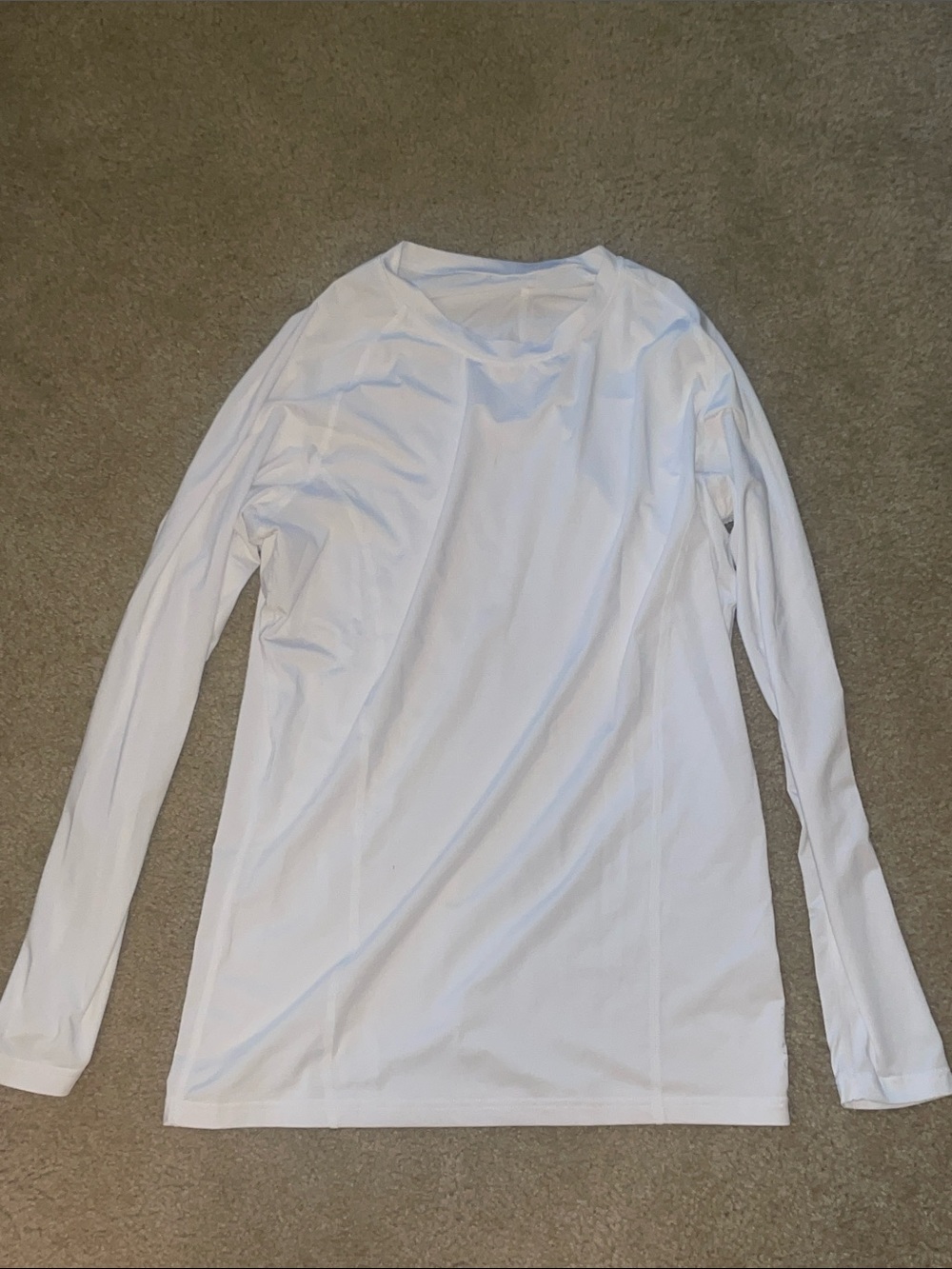 Men's Long Sleeve Crew Neck Shirt - White dry fit